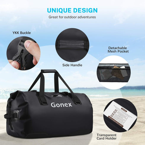 Gonex Extra Large Waterproof Duffle Travel Dry Duffel Bag, 40L 60L 80L Heavy Duty with Durable Straps