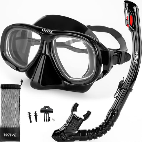 Nearsighted Snorkel Gear, Nearsighted Dry Snorkel Mask Set for Adult Youth, Nearsighted