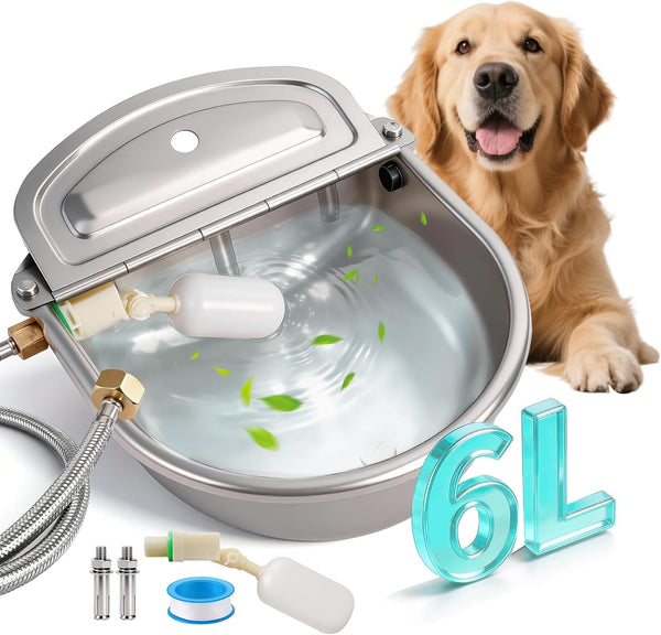 CBKKLHY Large Automatic Dog Water Dispenser Outdoor, Auto Refill Water Bowl for Dogs