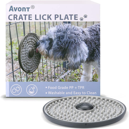 Avont Lick Mat for Dogs Cats, Cat Dog Crate Lick Mat Slow Feeder for Wet Food, Peanut Butter Lick Pad, Soothing Calming