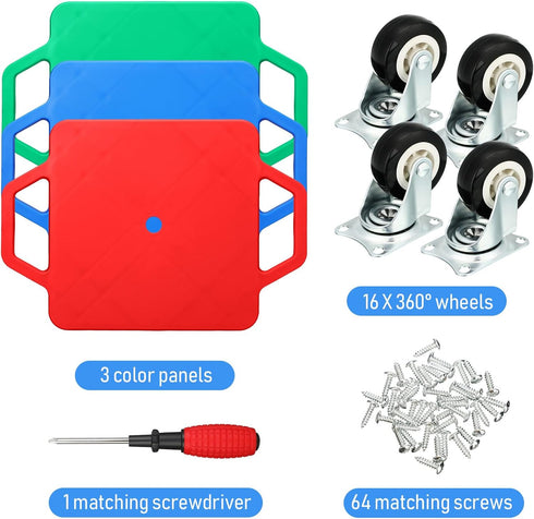 3 11 11 inch Jerify Pieces Sports Scooter Board Bulk with Handles Gym Floor Scooter for Kids Children Plastic Roller