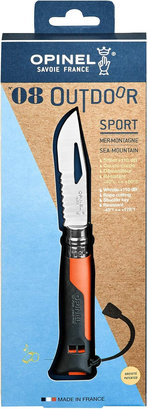 Opinel No.8 Outdoor Knife and Stainless Steel Survival Tool