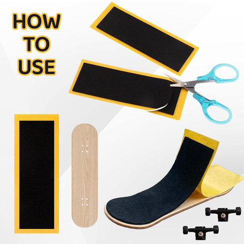 Foyods 20 PRO-Fingerboard Grip Tape - PCS Wooden Mini Skateboard Adhesive Stickers, Foam Grip Strips for Fingerboard