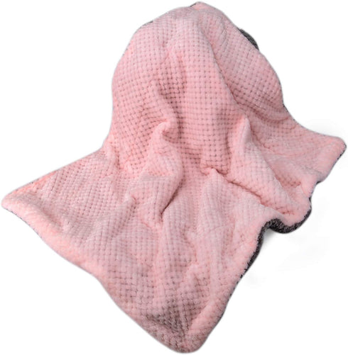 DG Plush Fleece Receiving Blanket for Dog, Cat, Pet - Soft & Warm, Travel & Outdoor, Baby Pink (24" x 32")