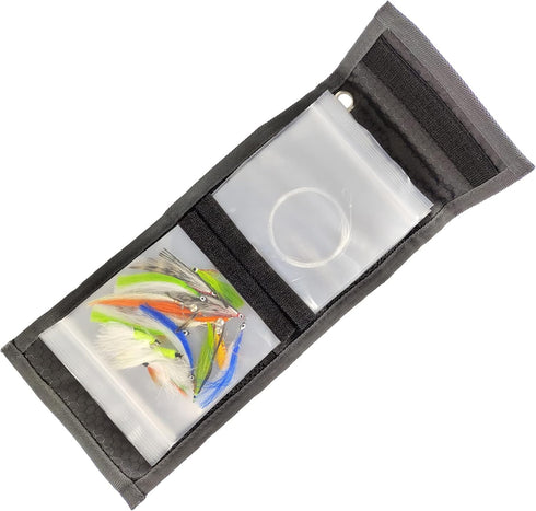High Grade 10 Clear Pocket Leader Wallet, Size 4X4 inch Fly Fishing Tippet Storage Case (Light Grey)