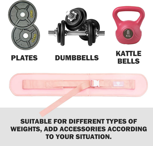 Hip Thrust Belt, Fully Upgraded for Dumbbells, Comfortable Home Gym Belt with Anti-Slip Pads