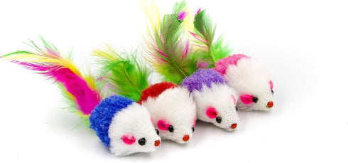 Fluffy Cheezers Interactive Catch Play Mice Toys for Cats - Box of 20 Mice for Pet Lovers