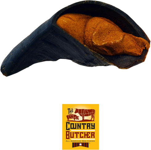 THE COUNTRY BUTCHER Filled Cow Hooves, Soft to Aggressive Chewers, Small, Medium,