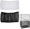 Bird Cage Seed Catcher (2 Pack), Airy Gauze Cover, Dust-Proof Mesh Net Accessories (Black + White, L)
