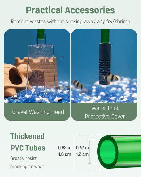 Pawfly Aquarium Water Changer Kit - Fish Tank Siphon Vacuum Cleaner with 6 Feet Hose for Water Changing and Maintenance