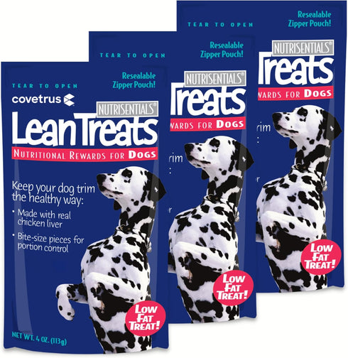 Covetrus Nutrisential Lean Treats for Dogs - Soft Low Fat Bite Size K9 Treats - Chicken Flavor - 3 Pack - 4oz