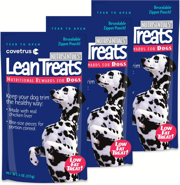 Covetrus Nutrisential Lean Treats for Dogs - Soft Low Fat Bite Size K9 Treats - Chicken Flavor - 3 Pack - 4oz