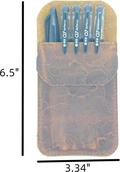 JJNUSA Leather EDC Pocket Slip, Army Knife Sleeve & Pen Holder for Everyday Carry, Camping Accessories