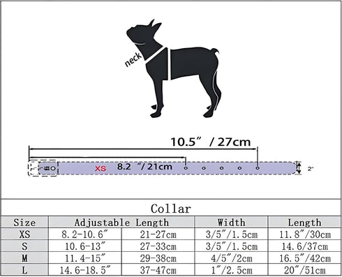 Soft PU Leather Spiked Dog Collar, Adjustable Studded Cat Collars for Girl Boy Small Breed Pet Teacup Mini Tiny Puppy