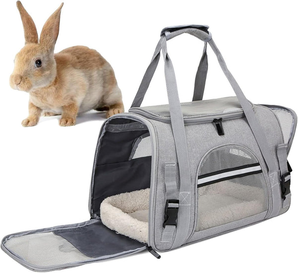 kathson Rabbit Travel Carrier Bag Airline Approved Pet Pocket Breathable Mesh Window
