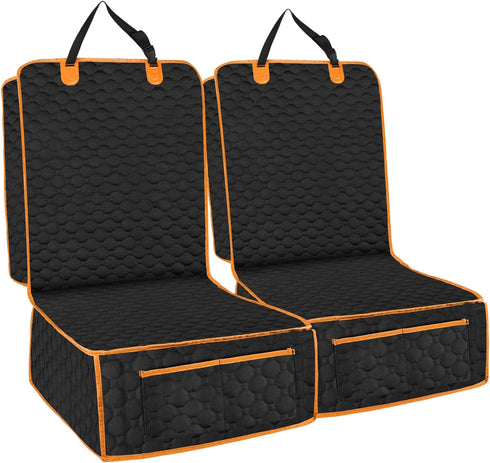 2 Pack Dog Front Seat Covers for Car,Pet Front Car Seat Cover,Scratch-Proof