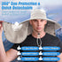 Super Wide Brim Fishing Hat - UPF 50+ Sun Safari Hat with Removable Neck Face Flap