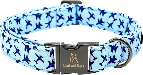 Lionheart Glory Dog Collar, Heavy Duty Adjustable Blue Collar for Medium Dogs, Pet Gift