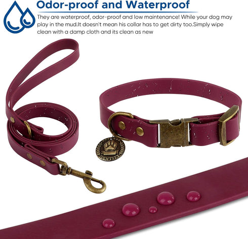 Wisedog Dog Collar and Leash Set Combo, Adjustable Pet Collars with Leashes for Small Medium Large Dogs
