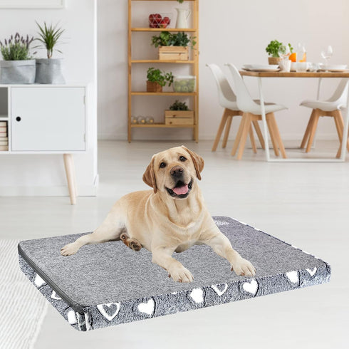 VANKEAN Dog Crate Mat Reversible Cool and Warm, Stylish Dog Bed with Waterproof Inner Linings, Removable Machine