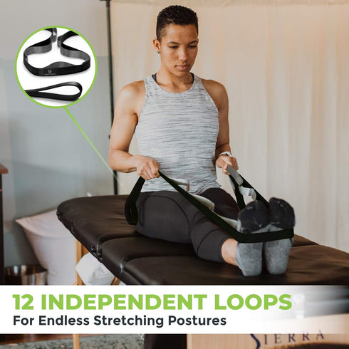 Gradient Fitness Stretching Strap for Physical Therapy, 12 Multi-Loop 1" W x 8' L, Neoprene Handles