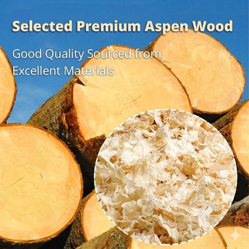 MANON ROSA Wood Shavings for Bird Bedding - Natural Aspen Soft Low-Dust & Odor-Control Nesting Material for Parakeets