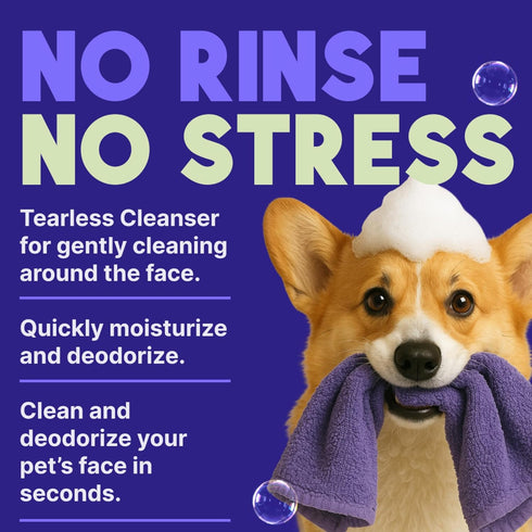 7.4 oz. TropiClean Warm Vanilla Waterless Facial Cleanser for Dogs | Dog Foam Face Wash | Dog Face Wash Derived from