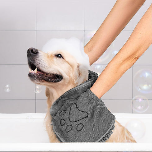 Microfiber Dog Towels - Super Absorbent Quick Drying Grooming Towel for Dogs & Cats, 31Inch X 13Inch, Grey