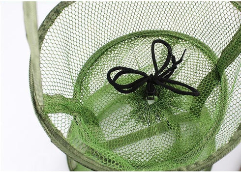 Elyrav 4 Portable Fishing Landing Net with Durable Mesh for STO Fish Shrimp Crab in Green Sp Wire Frames