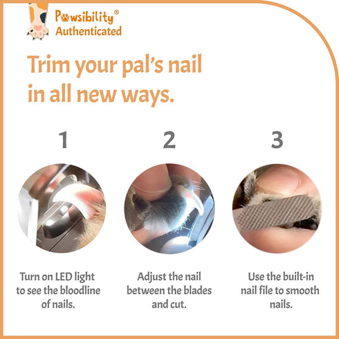 Recommended Trimming Pawsibility - Reinvented Pet Nail Clippers for Your Pal - USB Rechargeable LED Light for Bloodline