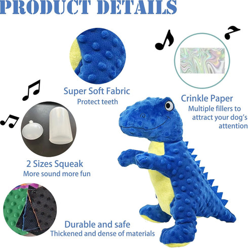 AIMETING No Stuffing Dog Toys for Aggressive Chewers, Squeaky Wrinkled Toys, Durable Dog Chew Toys, Soft and Tough