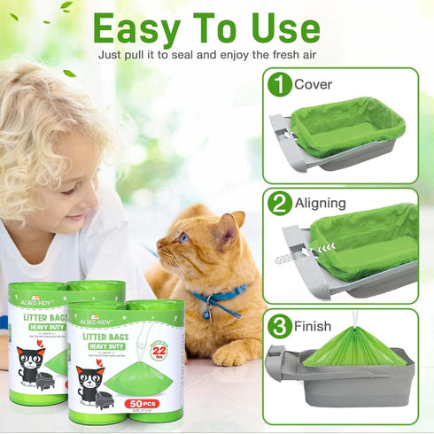 100 Count M1 27" 13" Cat Litter Bags Liners Compatible with Neakasa and Petpivot Self Cleaning Cat Litter Box Replaced