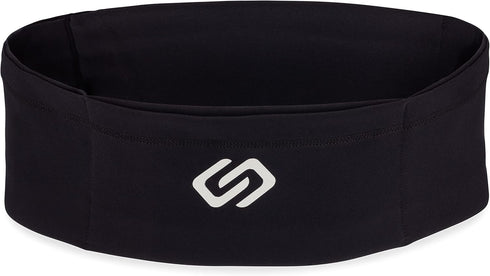Sporteer VersaSlim Running Belt, Black, Large, Travel Money and Passport Waist Pack for Smartphones