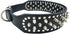 Dogs Kingdom Faux Leather Spiked Studded Dog Collar pet collar Pitbull, Boxer Black L