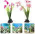 2pcs Beavorty Artificial Aquarium Plant Decorations, Realistic Plastic Fish Tank Flowers, Lavender Purple Aquatic