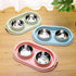 Double Dog Cat Food Bowls - Stainless Steel Pet Bowls with Non-Skid PP Station, No-Spill Feeder for Dogs