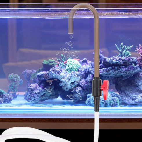 Aquarium Fish Tank Hook Water Changer, Plastic Pump Siphon for Changing Water Aquarium Accessories