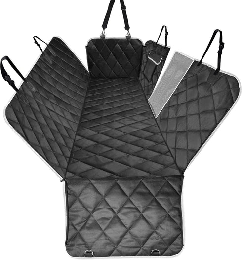 AULDEY Hammock Dog Car Seat Cover, Waterproof with Mesh Window and Storage Pocket, Durable Scratchproof Nonslip Dog Car