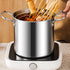 Shurhome 3 Stainless Steel Quart Frying Pots with Vent Glass Cover Ergonomic Handle Suitable for Chicken Fish Onion