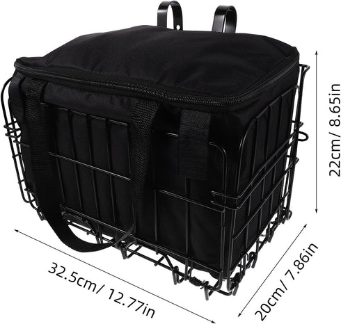 BESPORTBLE Front Folding Bike Basket with Removable Liner Bag Quick Release Bicycle Carrier for Small Dogs Cats Picnic