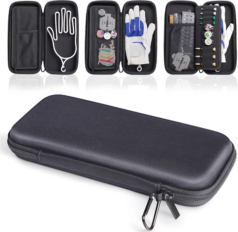 Golf Glove Holder Case with Removable Glove Shaper - Portable Accessories Organizer for Men & Women Golf Caddy