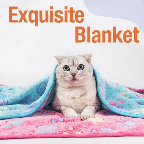 Pet Soft Blankets for Dogs - Fluffy Blankets for Small, Medium & Large Dogs, Cute Print Pet Throw Puppy Blankets Fleece