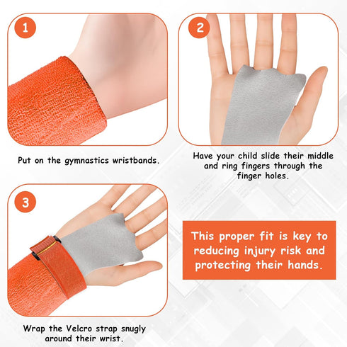 FDFuZhao 2 Pairs Gymnastics Hand Grips, Gymnastics Equipment for Kids