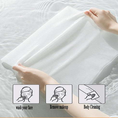 28 Pack Compressed Portable Face Towel Tablet - Reusable Washcloth, Wet and Dry Disposable Wipes for Baby, Dog