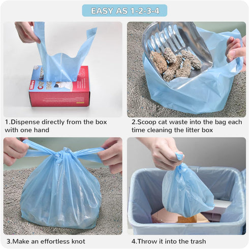 Cat Litter Bags, 120 Count, Ultra Thick, Leak-Proof, Scented, Disposable, 15 Liters Capacity