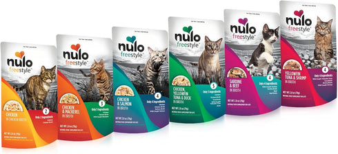 Nulo Freestyle Cat & Kitten Wet Cat Food Pouch, Grain-Free Soft Cat Food Topper with Amino Acids