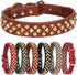 Spiked Dog Collar, Soft PU Leather Mushrooms Rivet Spike Studded Adjustable Pet Collars for Small Breeds (M, Black3)