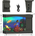 Playlearn Mini Aquarium Toy Fish Tank with Moving Fish – USB/Battery Powered – Fake Aquarium with 3 Fish