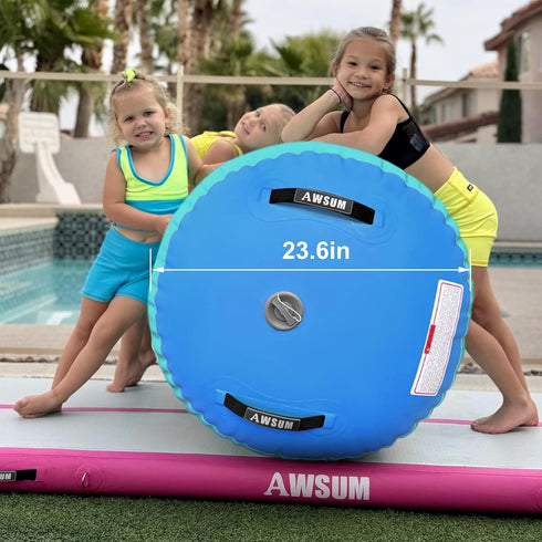 1PCSNo AWSUM Air Roller Gymnastics Barrel Inflatable Tumbling Mat Back Handspring Trainer for Octagon Mat Gym Home