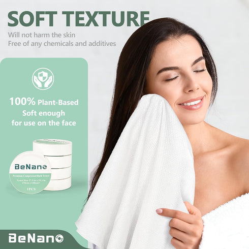 Benano 55.1 27.5 Swimming (55.1" 27.5" (5 Pack)) Premium Compressed Towel Tablets Disposable Towel in x in Large Bath